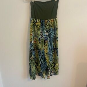 Tropical Green Leaf Print Women's Skirt
